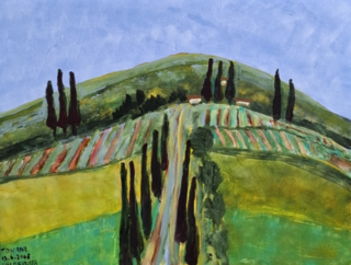 Acryl schilderij, Maya Wildevuur (1944-2023), Toscane, 2006